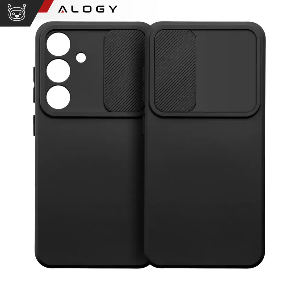 Etui do Samsung Galaxy S24 pancerne obudowa ochrona osłona aparatu Slide Camshield Case Alogy czarne