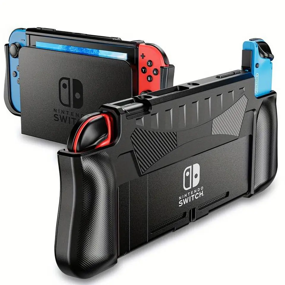 Etui do Nintendo Switch OLED obudowa case pokrowiec grip wzmocniony Alogy Czarne