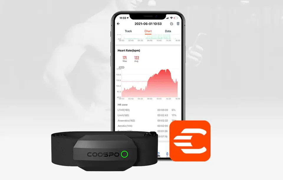 Czujnik tętna Coospo H808S-B- kompatybilne z:Strava, wahooo, mapmyfitness itp.