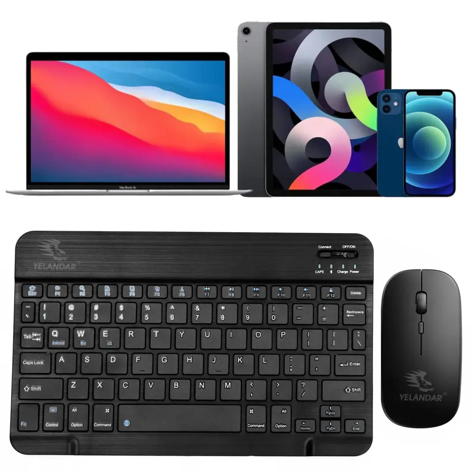 Zestaw Klawiatura + Myszka bezprzewodowa mysz do laptopa PC Bluetooth AN-030 cicha slim Czarna