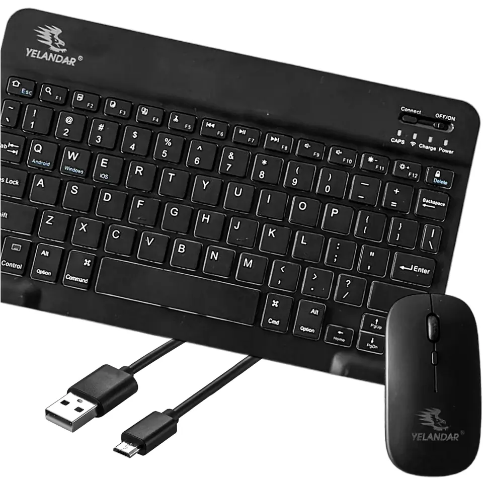 Zestaw Klawiatura + Myszka bezprzewodowa mysz do laptopa PC Bluetooth AN-030 cicha slim Czarna