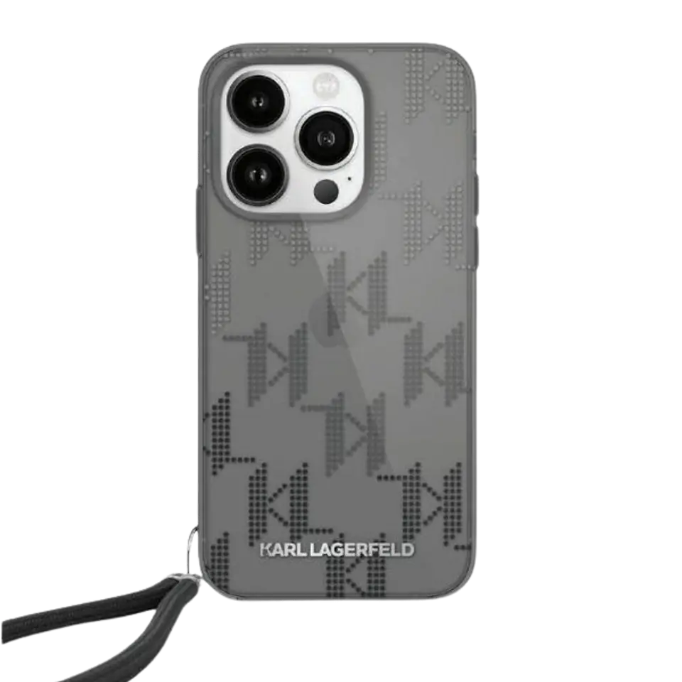 Karl Lagerfeld KLHCP15LHKDPNSK iPhone 15 Pro 6.1" czarny/black hardcase IML Mono KL Pattern & Cord