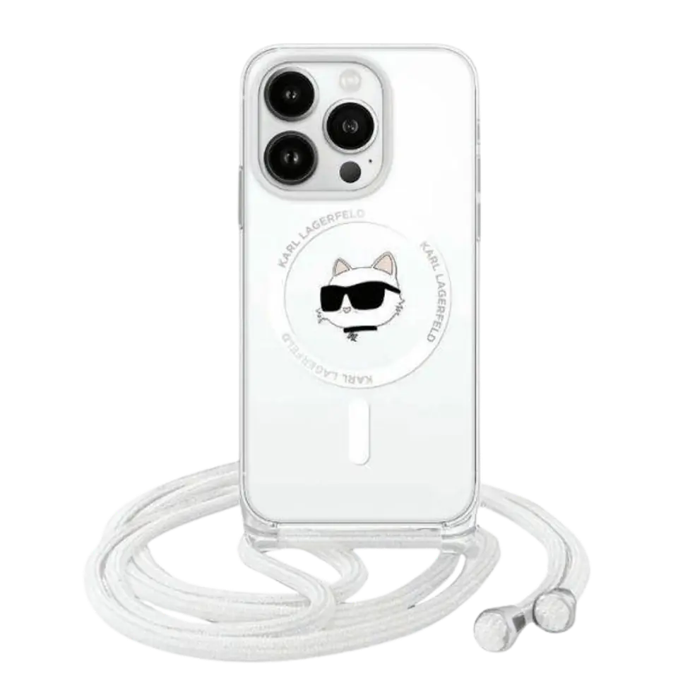 Karl Lagerfeld KLHMP14LHCCHNT iPhone 14 Pro 6.1" hardcase transparent IML Choupette Head & Cord Magsafe