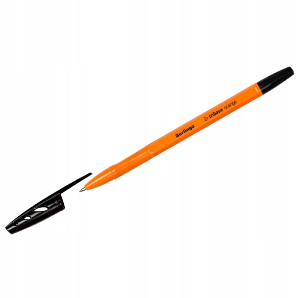 Długopis olejowy ze skuwką Tribase Orange 0.7 mm czarny 265892 BERLINGO