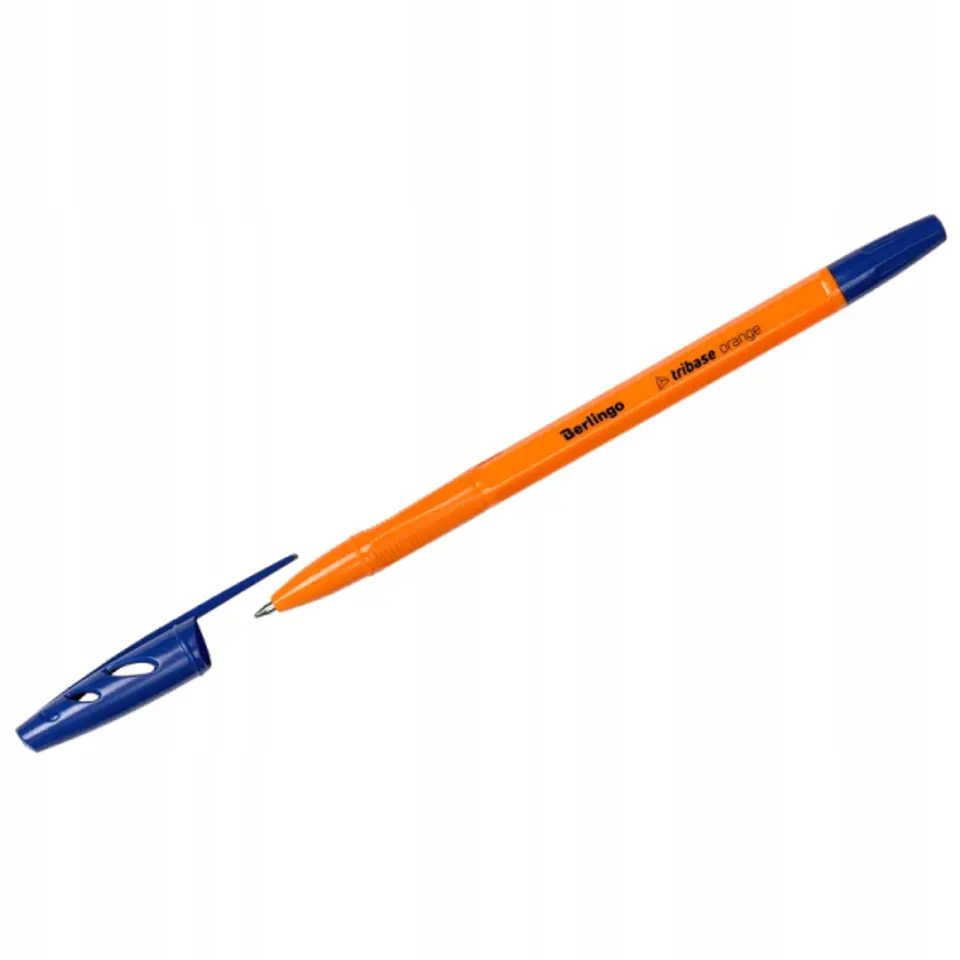 Długopis olejowy ze skuwką Tribase Orange 0.7 mm niebieski 265891 BERLINGO