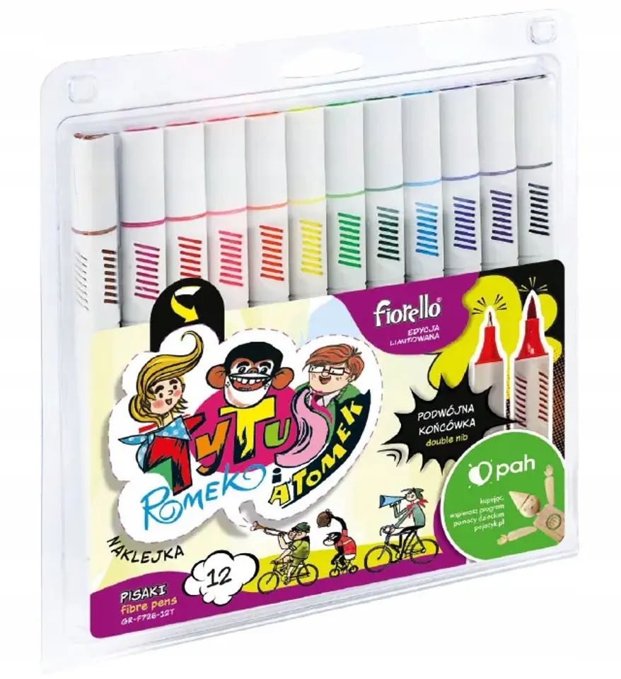 Pisaki dwustronne 12 kolorów SKETCH GR-F726-12T Tytus Romek i A`Tomek 160-2382 FIORELLO