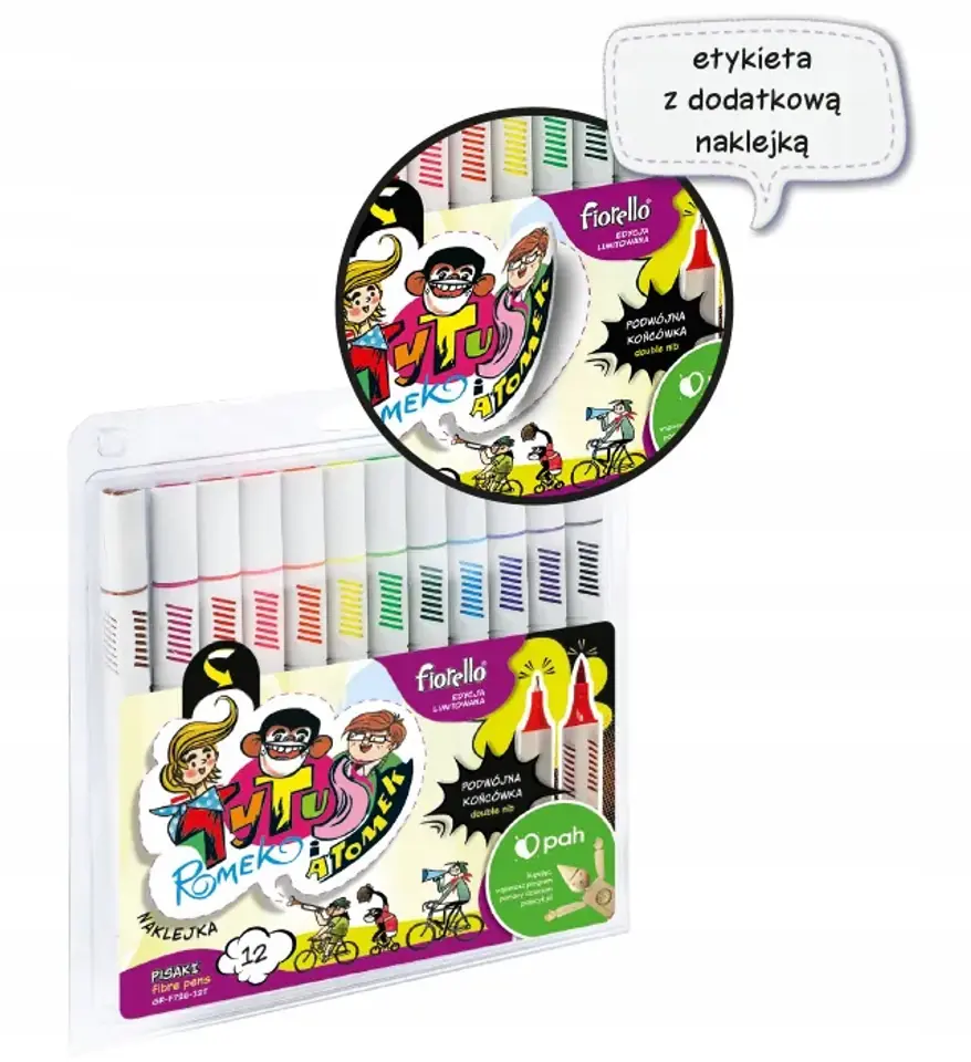 Pisaki dwustronne 12 kolorów SKETCH GR-F726-12T Tytus Romek i A`Tomek 160-2382 FIORELLO