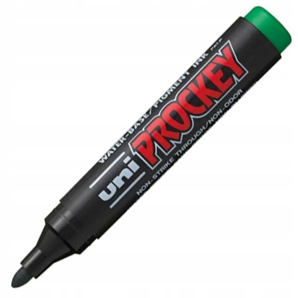 Marker permanentny UNI PM-122 okrągły zielony PROCKEY