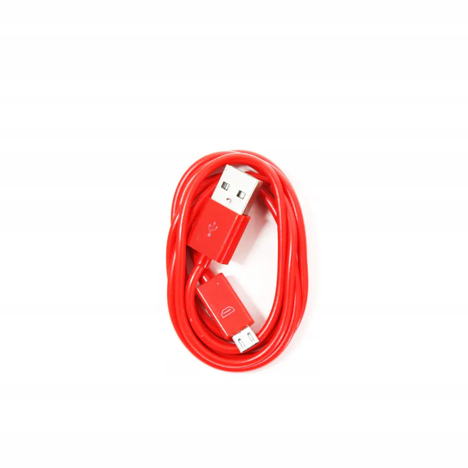 Kabel USB-A -> microUSB 1m 2A czerwony OMEGA BAJA (44342)