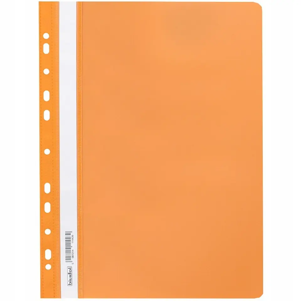 Skoroszyt na dokumenty miękki A4 wpinany do segregatora 20 sztuk pomarańczowy SPP-02-08 BIURFOL