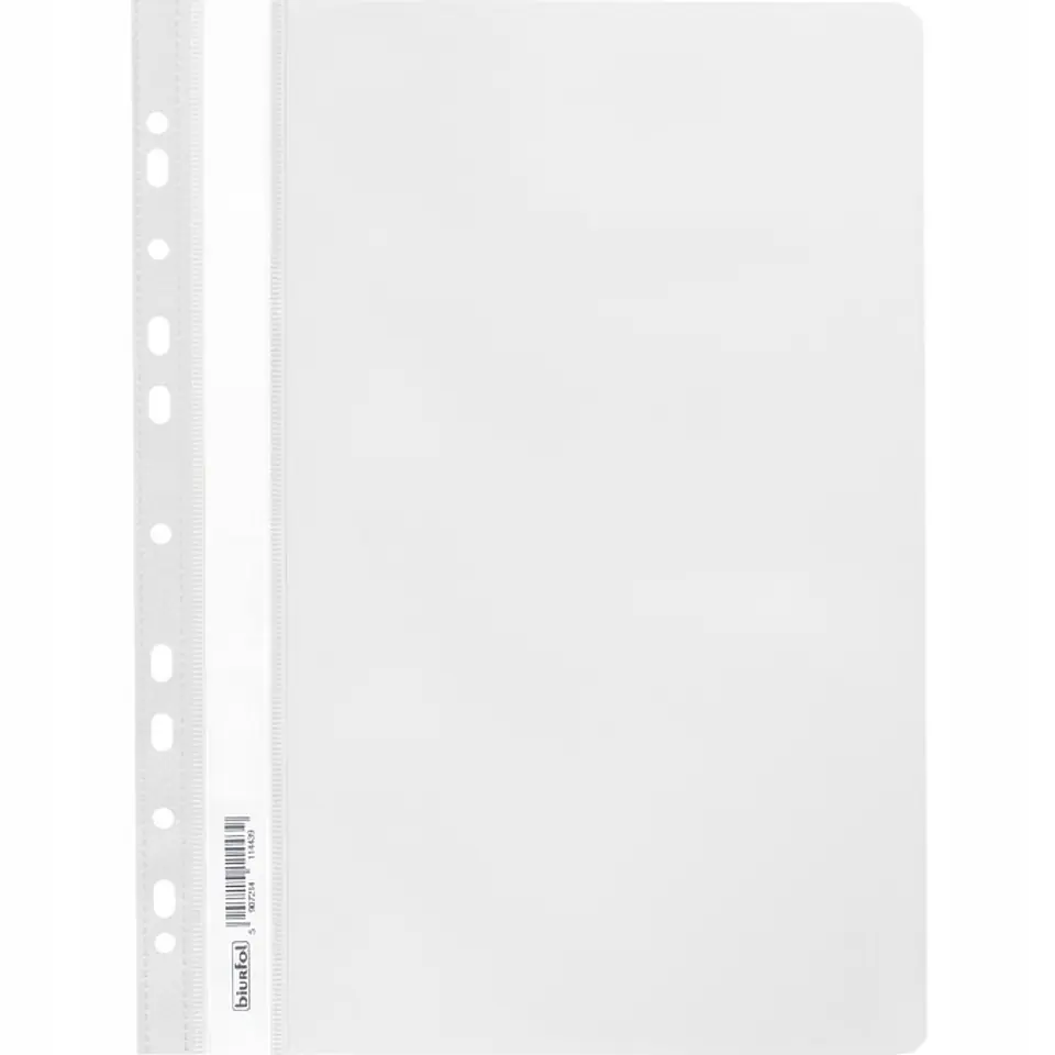 Skoroszyt na dokumenty miękki A4 wpinany do segregatora 20 sztuk biały SPP-02-06 BIURFOL