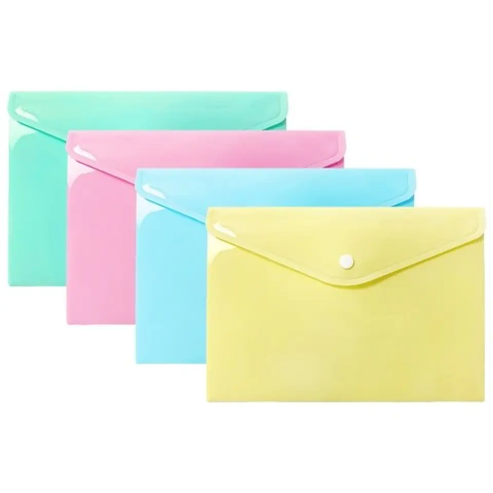 Teczka kopertowa na zatrzask A5 PP pastel MIX (10szt.) TKP-A5 BIURFOL