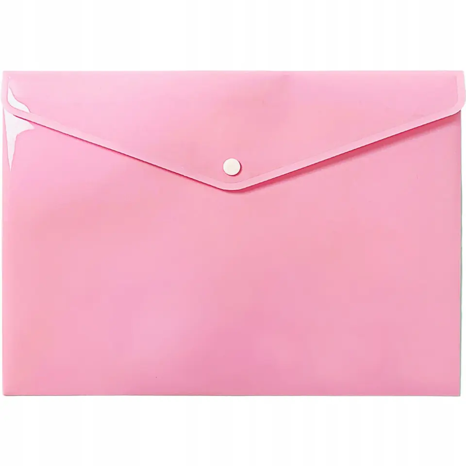 Teczka kopertowa na dokumenty A4 na zatrzask PP pastelowy różowy TKP-A4-01 BIURFOL