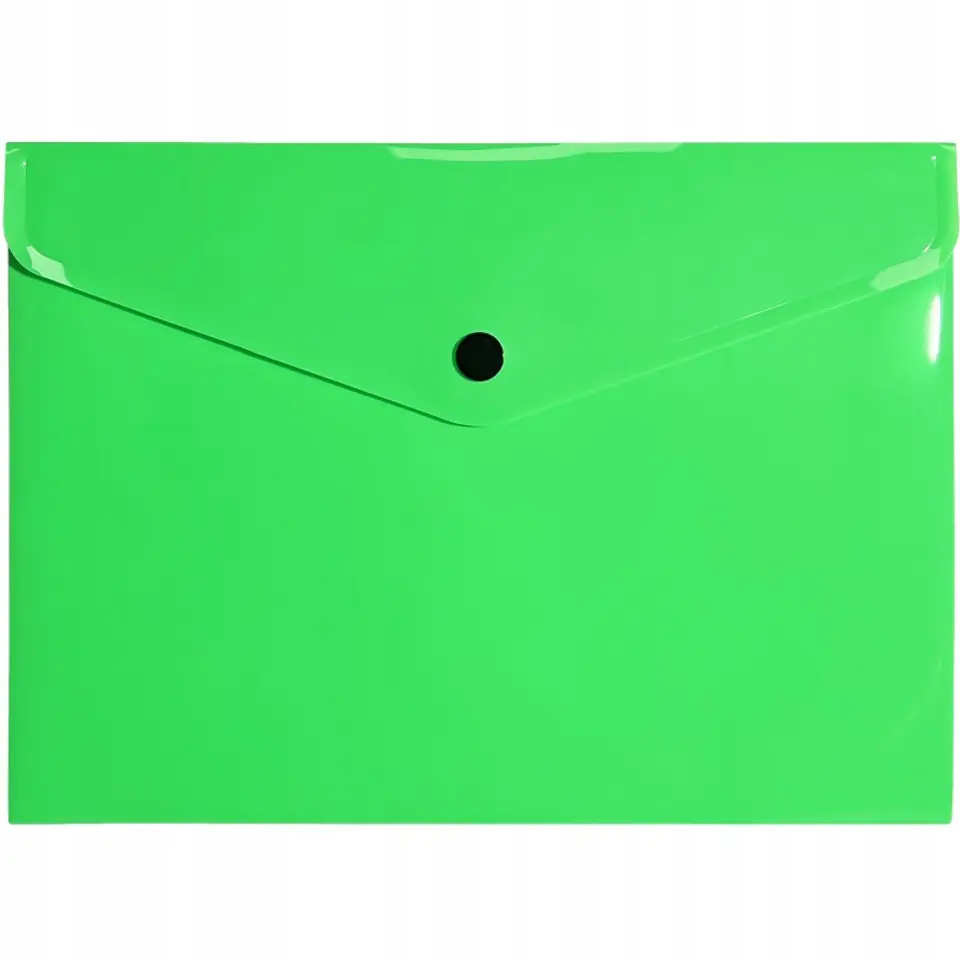 Teczka kopertowa na dokumenty A5 na zatrzask PP neonowy zielony TK-NEON-A5-03 BIURFOL