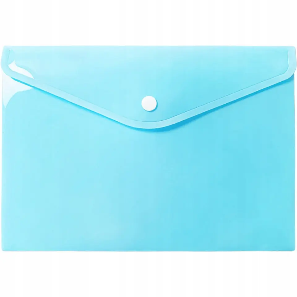 Teczka kopertowa na dokumenty A5 na zatrzask PP pastelowy niebieski TKP-A5-02 BIURFOL