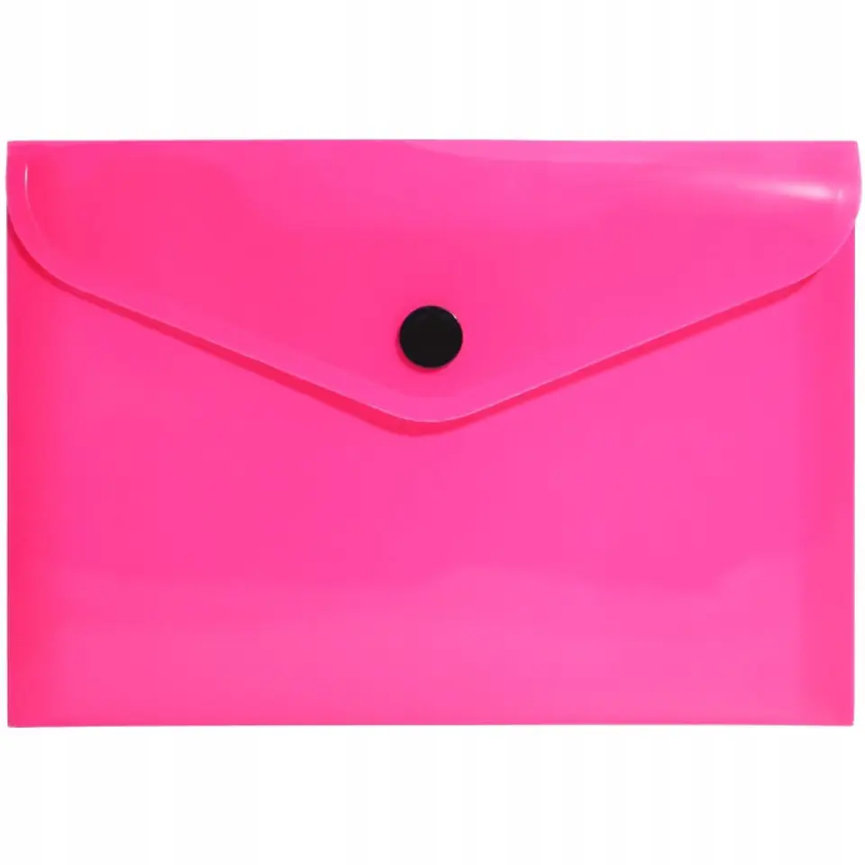 Teczka kopertowa na dokumenty A6 na zatrzask PP neonowy różowy TK-NEON-A6-01 BIURFOL
