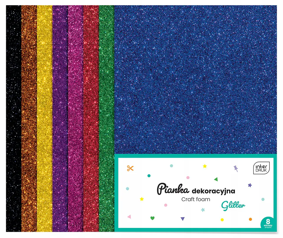 Pianka dekoracyjna 8szt. GLITTER INTERDRUK