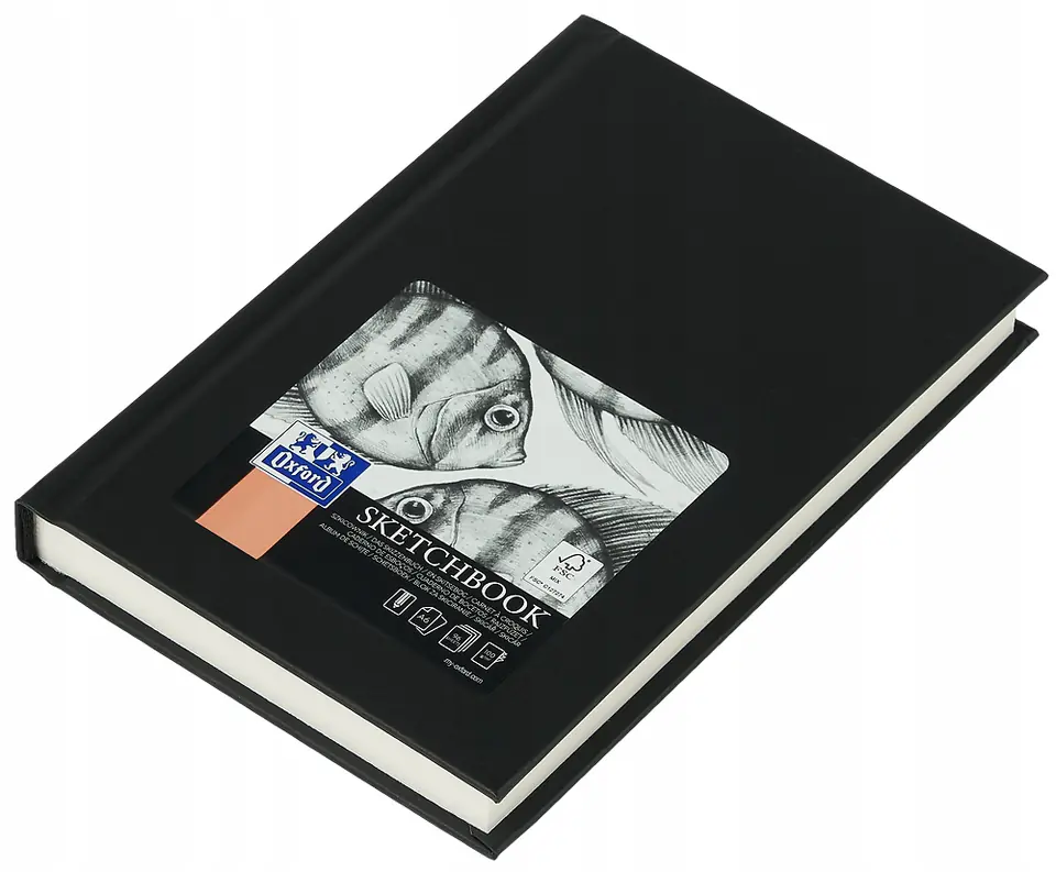 Szkicownik Sketchbook szyty A6 96k 100g czarny 400152626 OXFORD