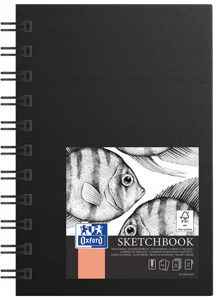 Szkicownik Sketchbook A6 80k 100g czarny 400152649 OXFORD