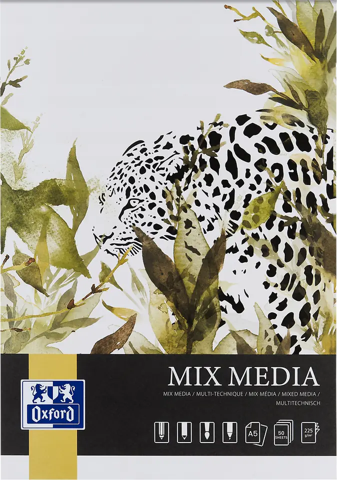 Blok malarski techniczny A5 MIX MEDIA 50 kartek 225g 400183974 OXFORD