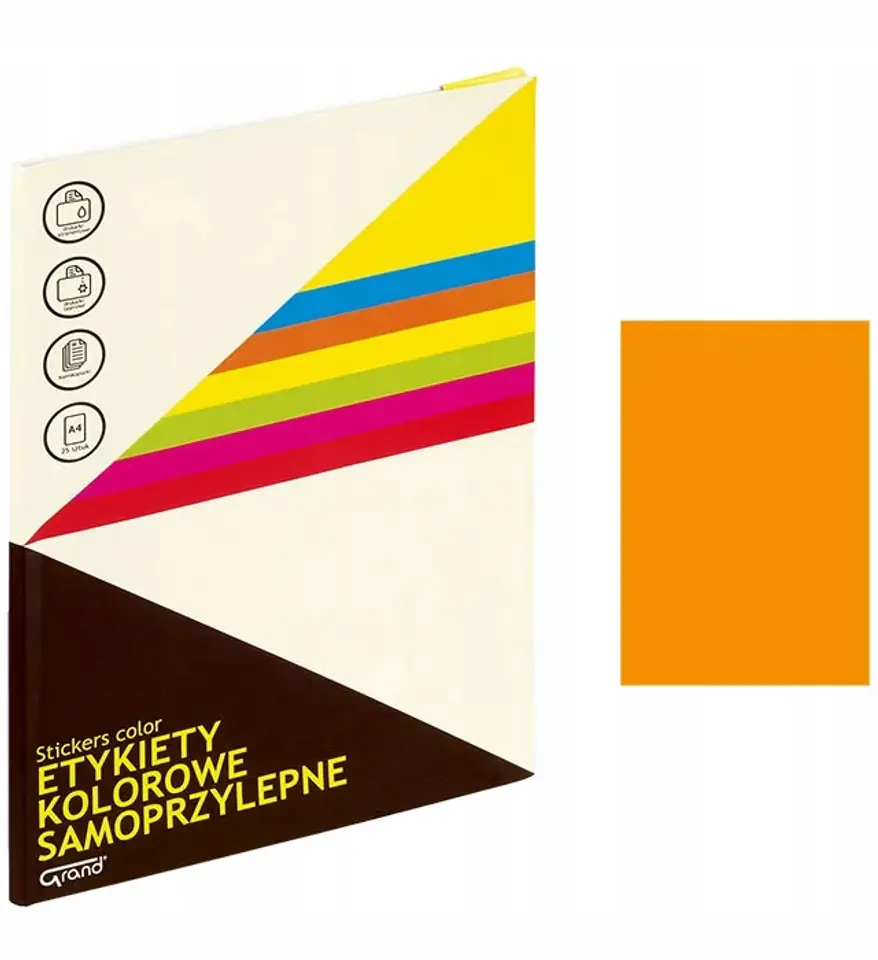 Etykieta samoprzylepna A4 GRAND pomarańczowa 065 (25ark) 150-1066