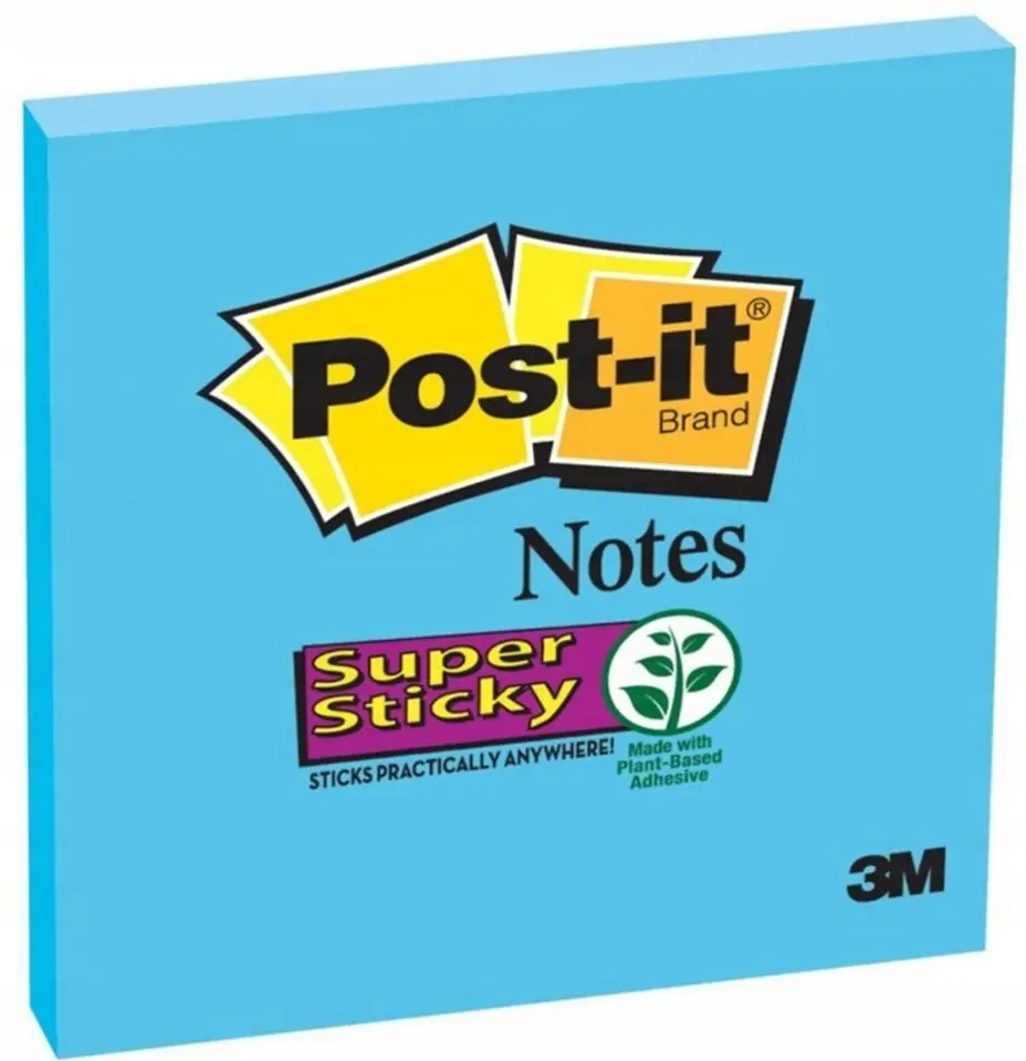 Bloczek samoprzylepny 76x76mm 90k niebieski Super Sticky POST-IT 654-6SS-EB 3M