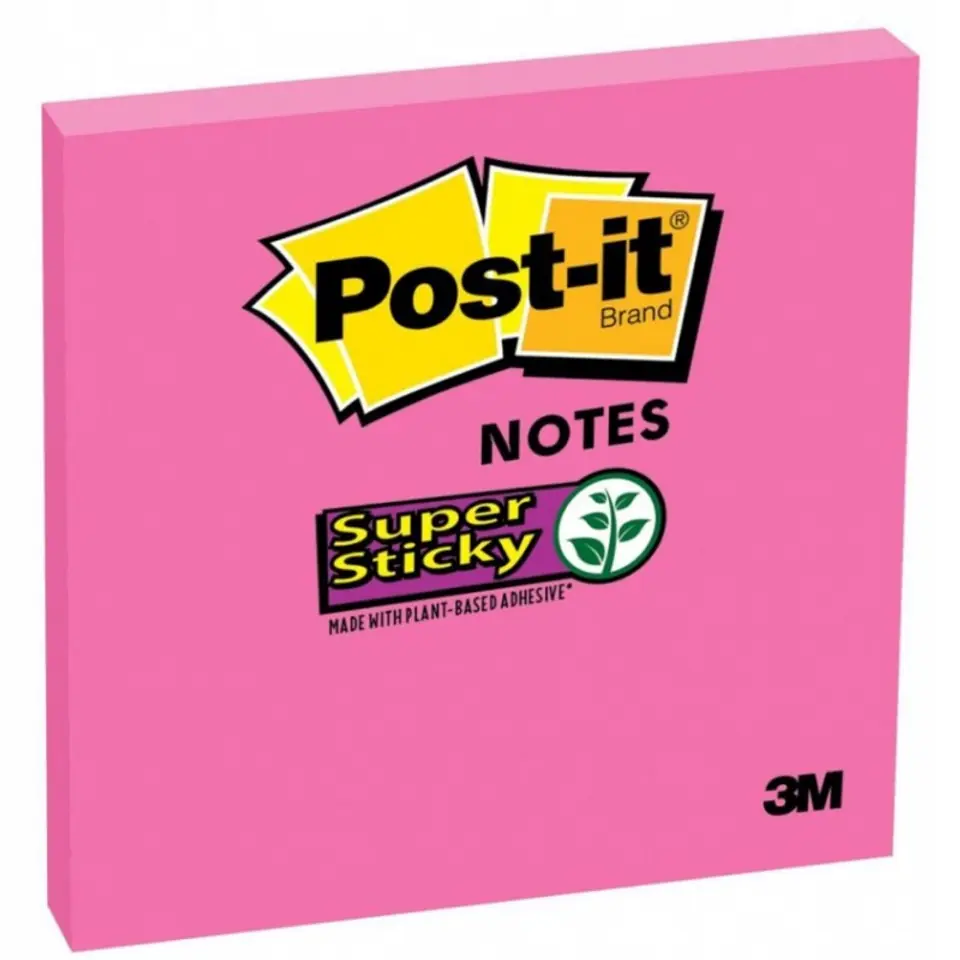 Bloczek samoprzylepny 76x76mm 90k różowy Super Sticky POST-IT 654-6SS-PNK 3M