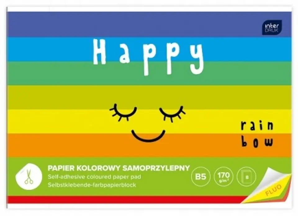 Zeszyt papierów kolorowych samoprzylepnych B5 FLUO INTERDRUK