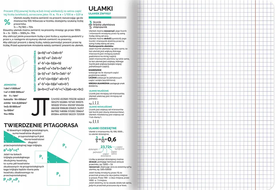 Zeszyt A5 60k kratka margines ściągi MATEMATYKA 400181524 TOP 2000