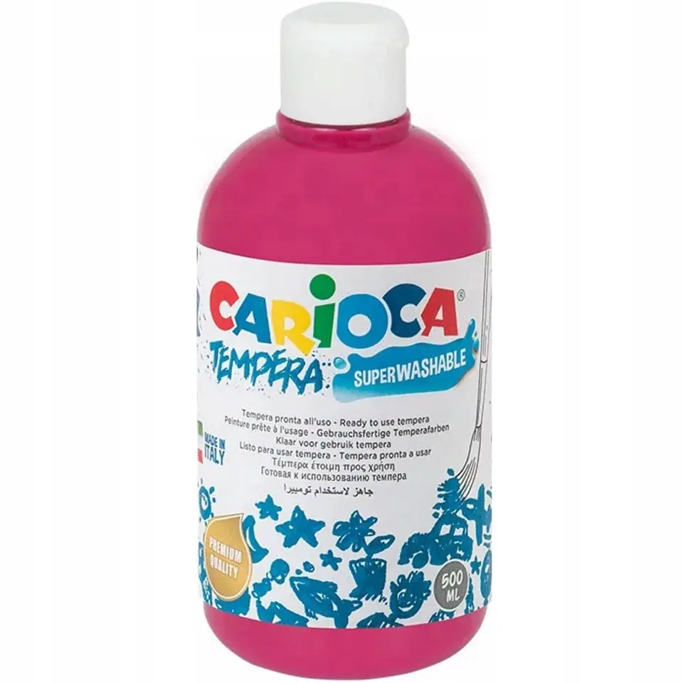 Farba TEMPERA ciemno różowa CARIOCA 500ml 40427/04