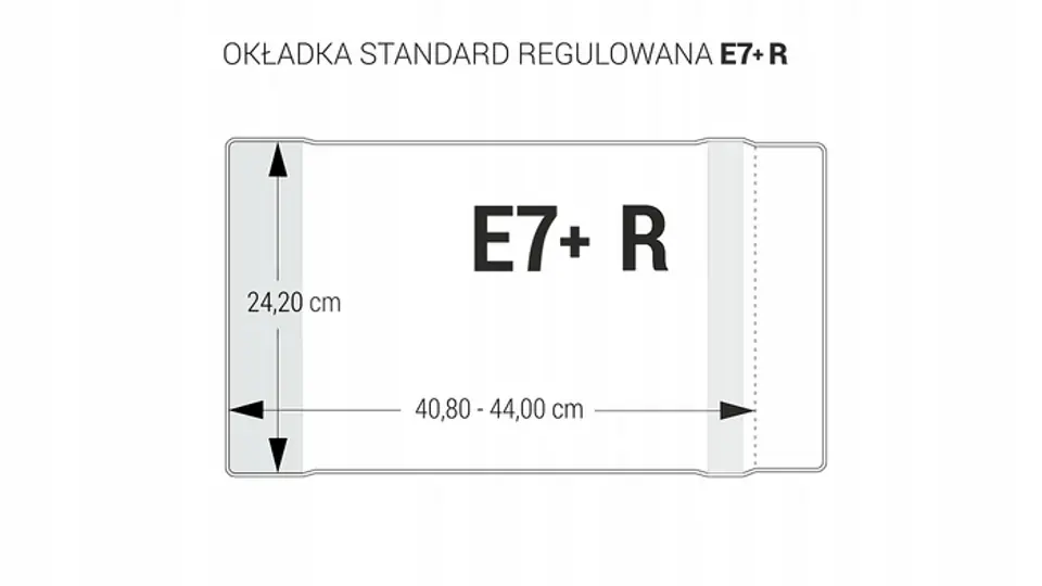 Okładki regulowane na książki i zeszyty E7 PLUS bezbarwne 25 sztuk 24,2x40,8-44cm OZB-43-01 BIURFOL