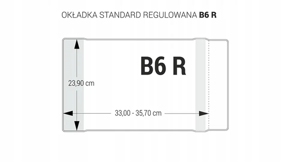 Okładki regulowane na książki i zeszyty B6 bezbarwne 25 sztuk 23,9 x33-35,7cm OZB-42 BIURFOL
