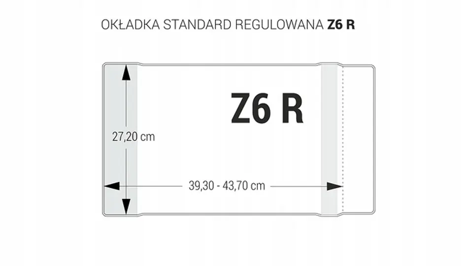 Okładka Z6 standard regulowana bezbarwna(25)27,2x39,3-43,7 OZB-40 BIURFOL