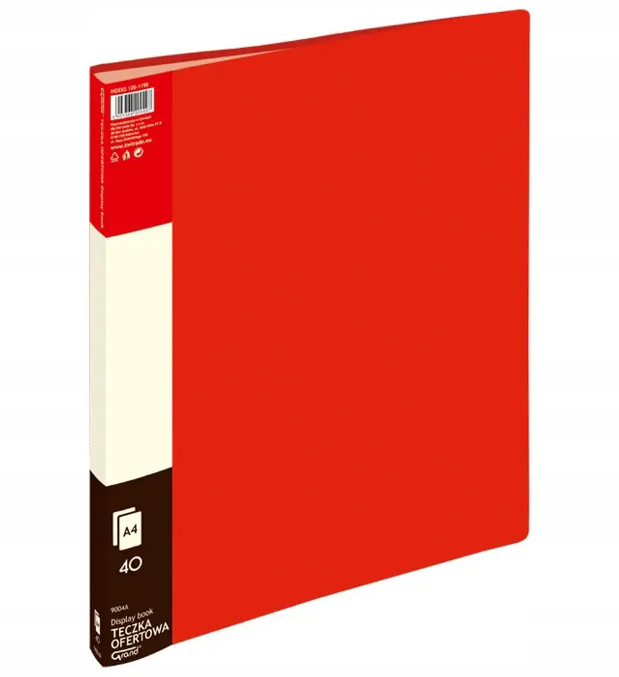 Teczka ofertowa 9004A czerwona 40 koszulek 120-1198 GRAND