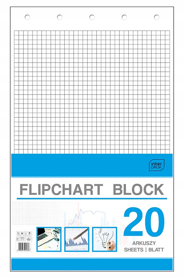 Blok do flipcharta 100x65cm 20k kratka INTERDRUK