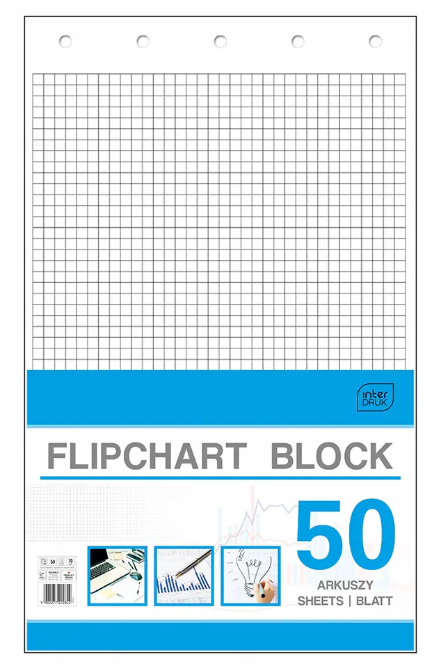 Blok do flipcharta 100x64cm 50k kratka INTERDRUK