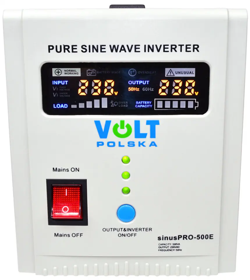 Inverter 12V/230V 500VA Zasilacz awaryjny Volt SinusPRO-500E