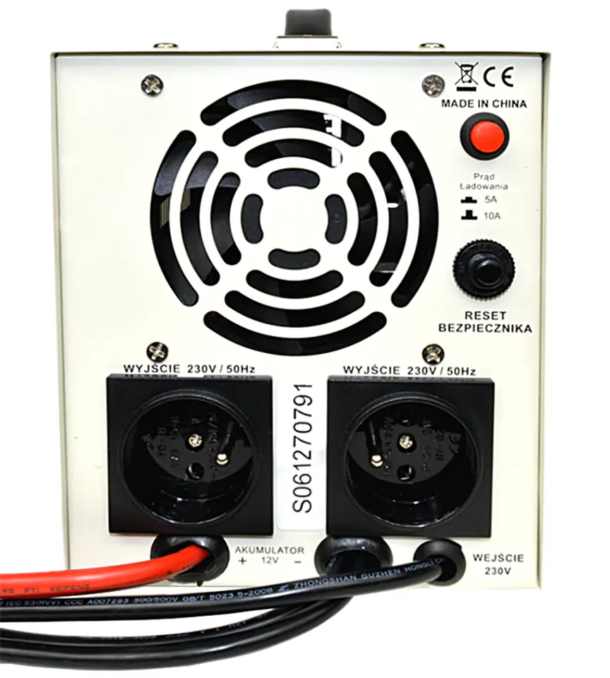 Volt SinusPRO-500E wydok panelu tylnego
