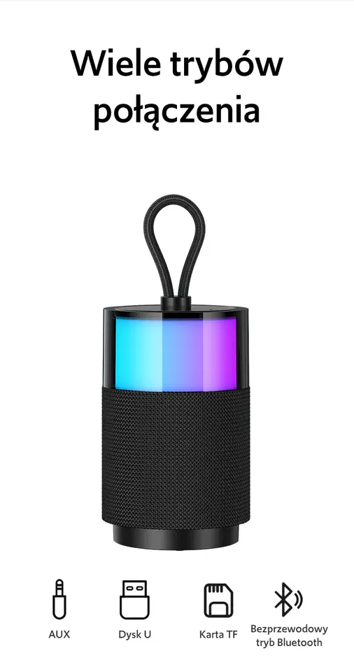 USAMS Głośnik Bluetooth 5.3 YIN Seriesczarny/black YX12YX01 (US-YX012)