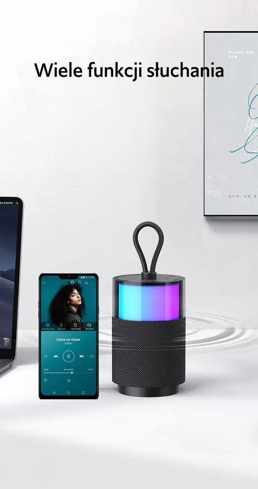 USAMS Głośnik Bluetooth 5.3 YIN Seriesczarny/black YX12YX01 (US-YX012)