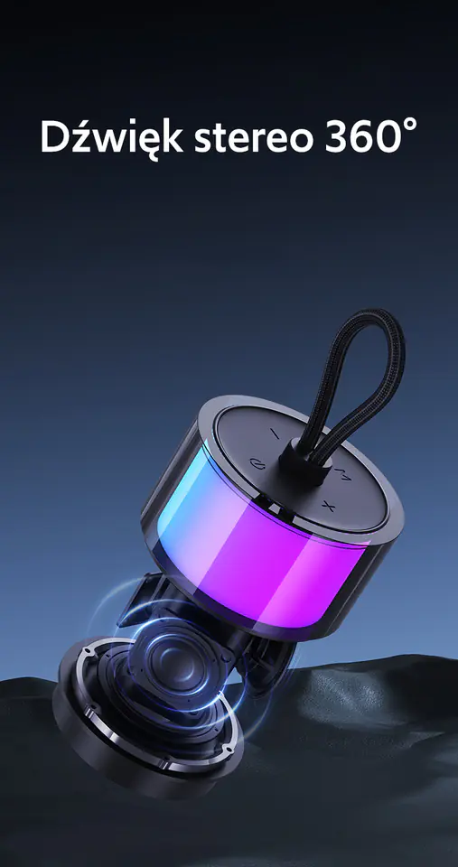 USAMS Głośnik Bluetooth 5.3 YIN Seriesczarny/black YX12YX01 (US-YX012)