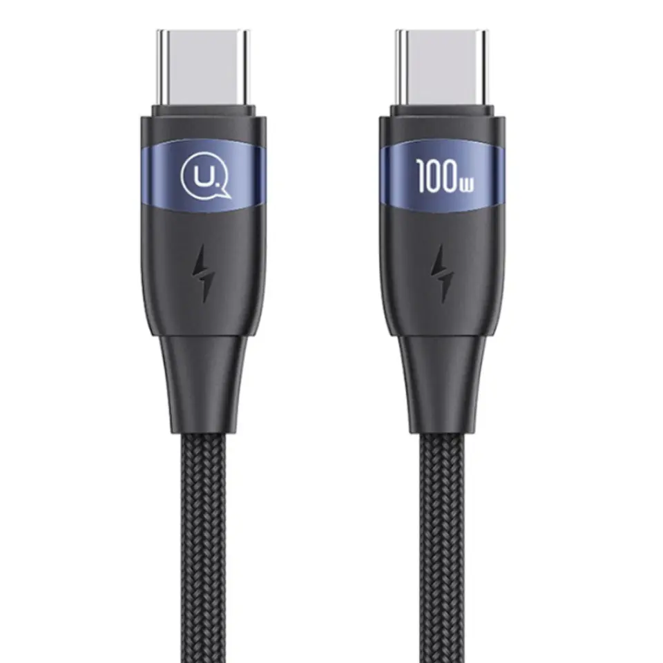 USAMS Kabel U85 USB-C na USB-C 100W 1.2mPD Fast Charging czarny/black SJ632USB01 (US-SJ632)