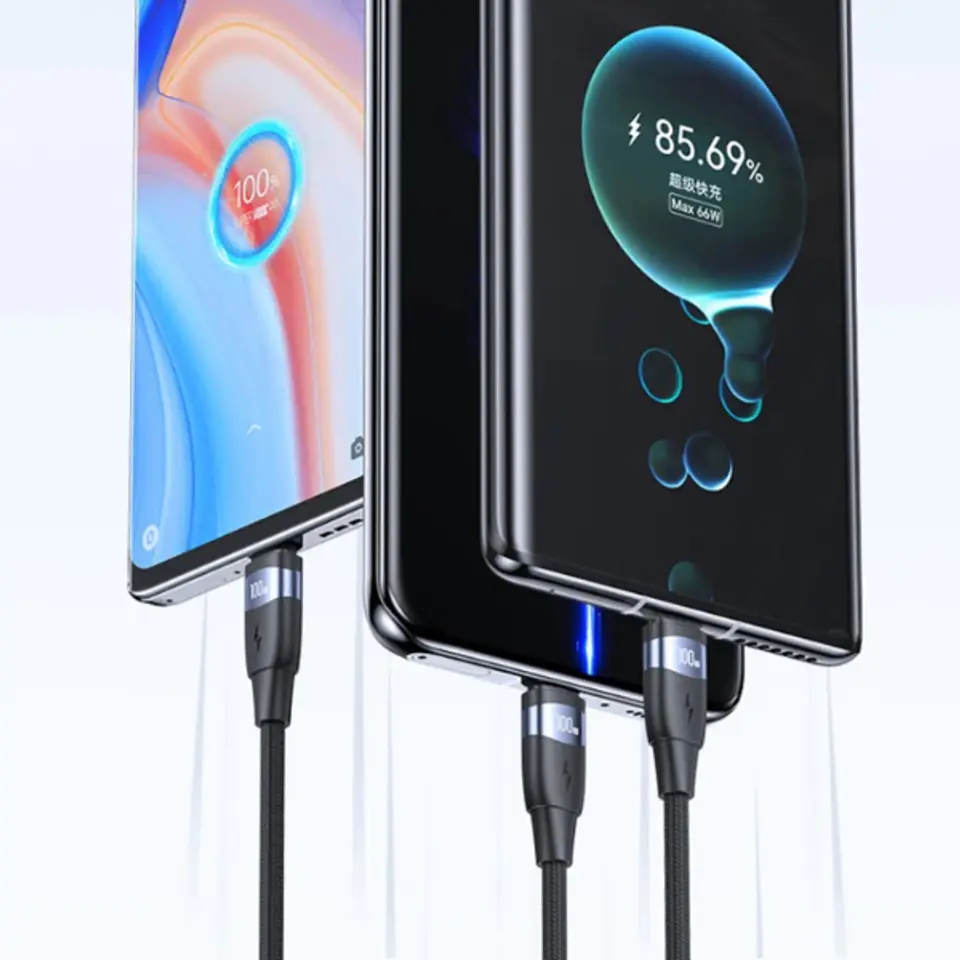 USAMS Kabel U85 USB-C na USB-C 100W 1.2mPD Fast Charging czarny/black SJ632USB01 (US-SJ632)
