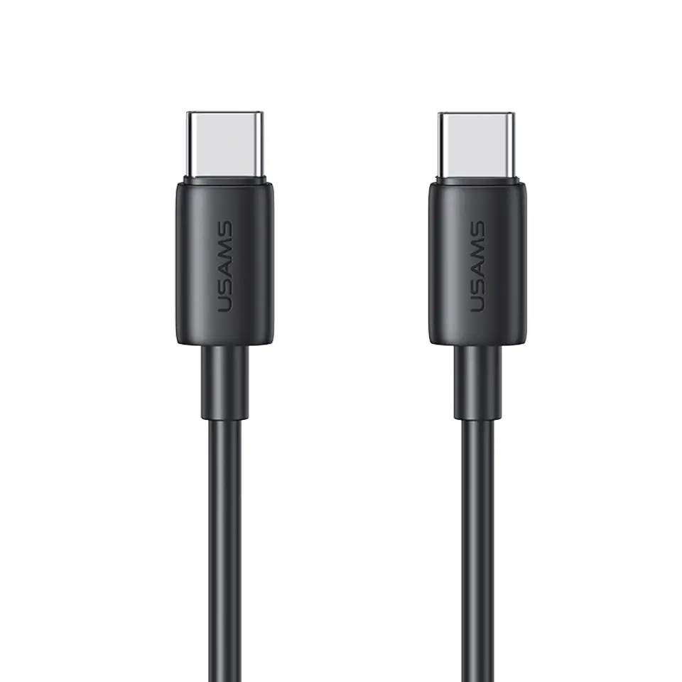 USAMS Kabel USB-C na USB-C 60W 1m Fast Charging YD Series czarny/black SJ711USB01(US-SJ711)