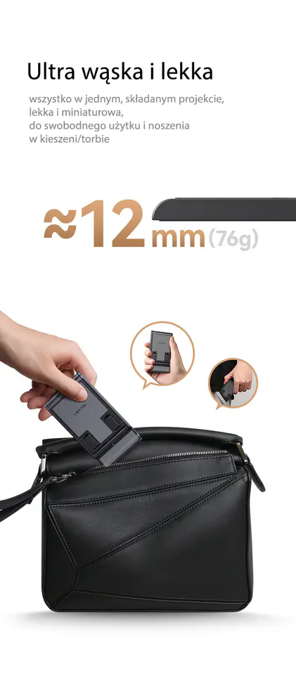 USAMS Składany stojak biurkowy natelefon/tablet czarny/black ZJ073ZJ01 (US-ZJ073)