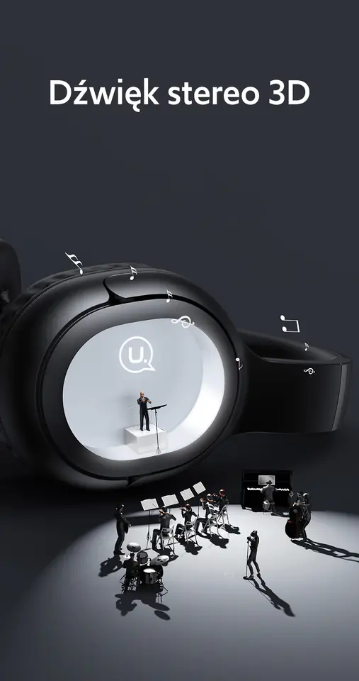 USAMS Słuchawki Bluetooth 5.3 nauszneYun Series beżowy/beige TDLYEJYX02 (USAMS-YG23)