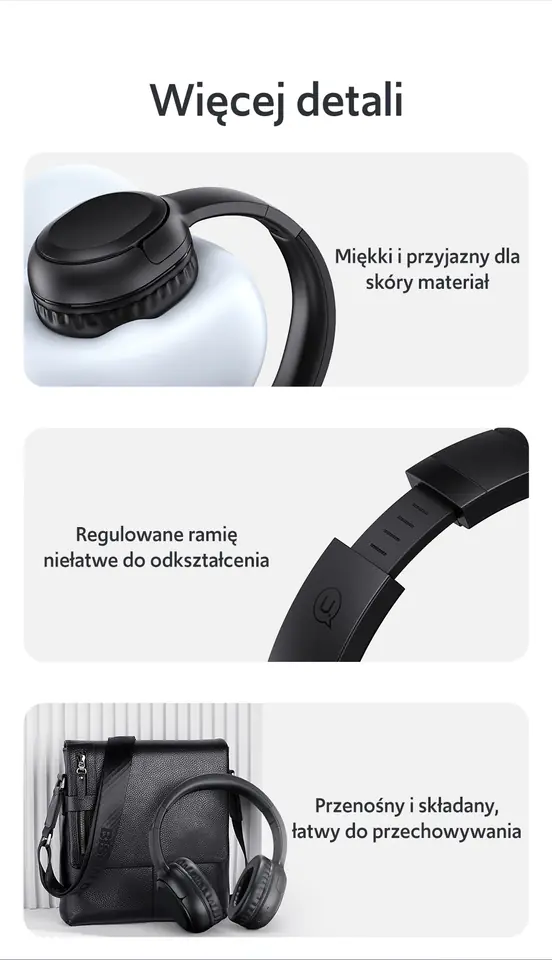 USAMS Słuchawki Bluetooth 5.3 nauszneYun Series beżowy/beige TDLYEJYX02 (USAMS-YG23)