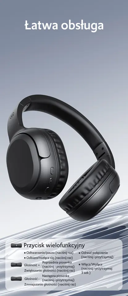 USAMS Słuchawki Bluetooth 5.3 nauszne Yun Series beżowy/beige TDLYEJYX02 (USAMS-YG23)