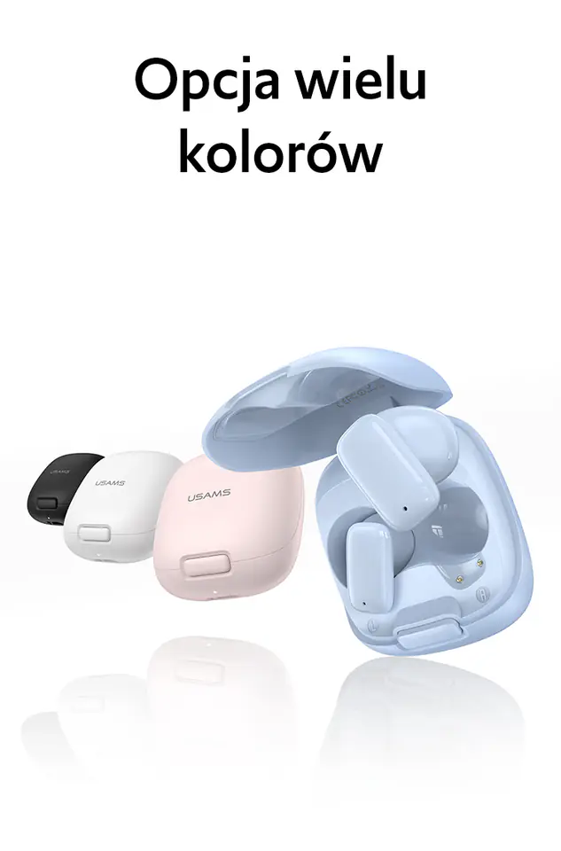 USAMS Słuchawki Bluetooth 5.3 TWS ID Series bezprzewodowe biały/white BHUID02 (ID25)