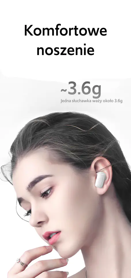 USAMS Słuchawki Bluetooth 5.3 TWSID Series bezprzewodowe biały/white BHUID02 (ID25)
